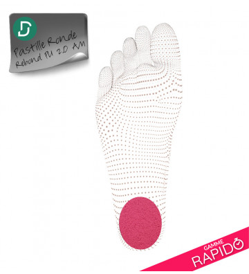 RAPIDO - Pastille ronde Rebond PU Rose 2mm AM