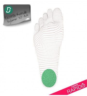 RAPIDO - Pastille ronde Sylomer Vert 3mm AM