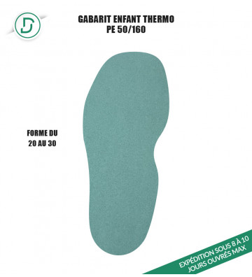 Gabarit Enfant Thermo PE 50/160 Vert - 20 au 30 (lot de 5 paires)