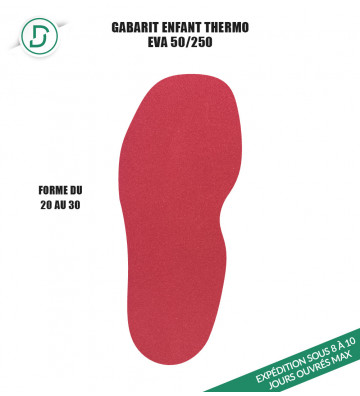 Gabarit Enfant Thermo EVA50/250 Rouge Framboise - 20 au 30 (lot de 5 paires)
