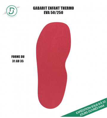 Gabarit Enfant Thermo EVA50/250 Rouge Framboise - 31 au 35 (lot de 5 paires)