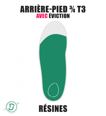 Arrière-pied ¾ T3 avec éviction (lot de 5 paires)
