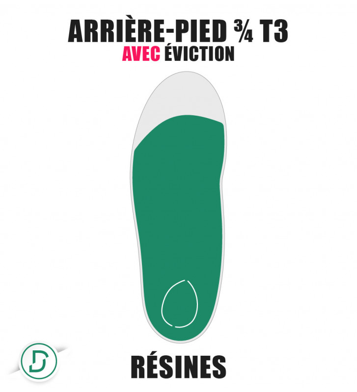 Arrière-pied ¾ T3 avec éviction (lot de 5 paires)
