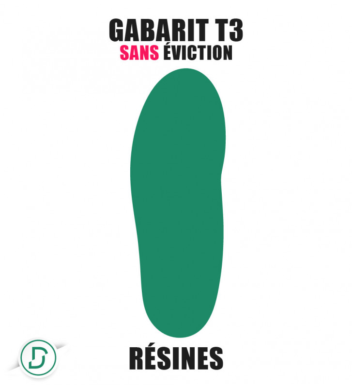 Gabarit T3 sans éviction Résine/Transparent (lot de 5 paires)