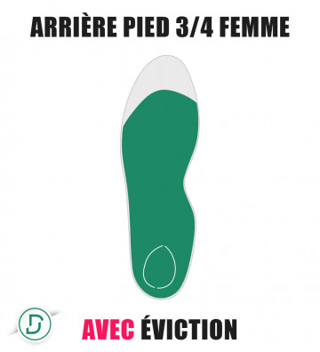 Arrière-pied ¾ Thermo Femme avec éviction (lot de 5 paires)