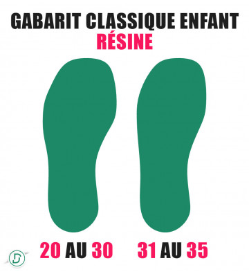 Gabarit Classique Enfant résine (lot de 5 paires)