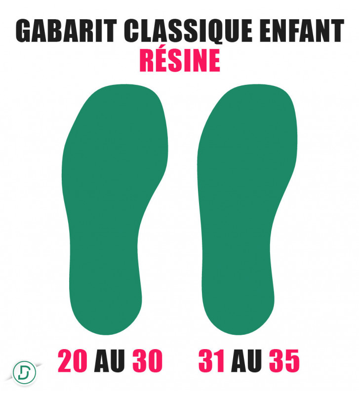 Gabarit Classique Enfant résine (lot de 5 paires)