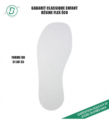 Gabarit Classique Enfant résine (lot de 5 paires)