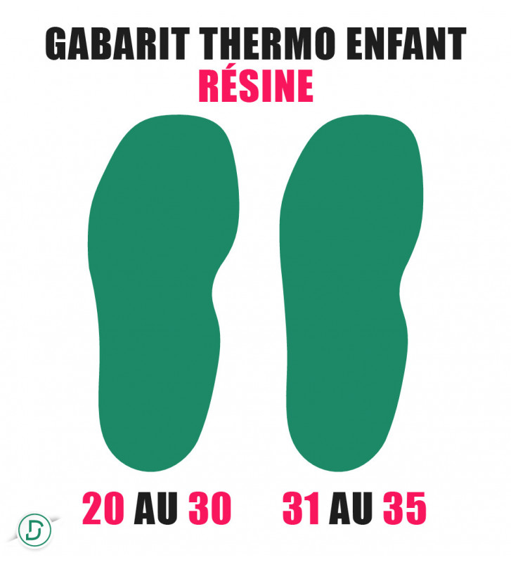 Gabarit Thermo Enfant résine (lot de 5 paires)