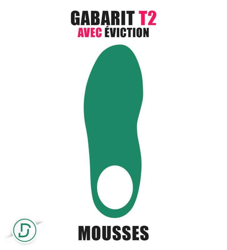 Gabarit T2 avec éviction PE (lot de 5 paires)