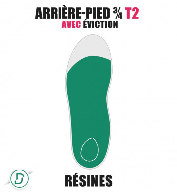 Arrière-pied ¾ T2 avec éviction résines (lot de 5 paires)