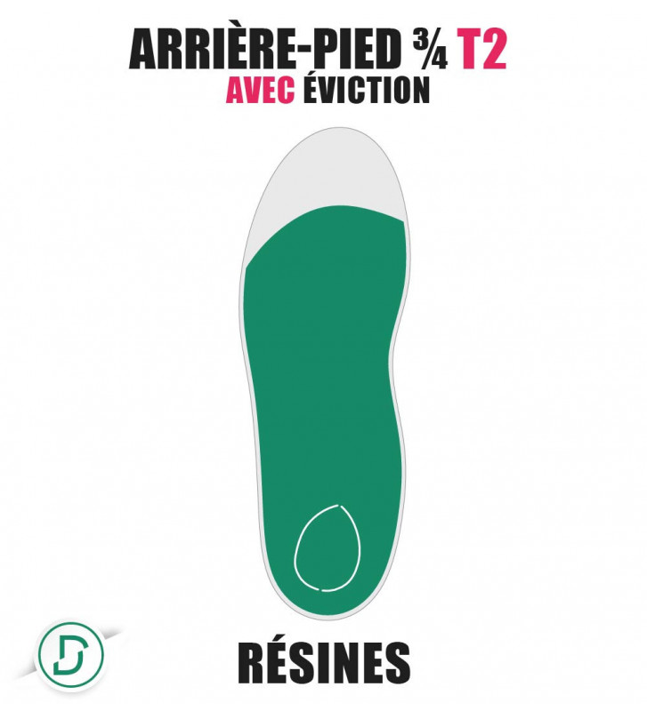 Arrière-pied ¾ T2 avec éviction résines (lot de 5 paires)