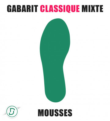 Gabarit classique mixte mousses (lot de 5 paires)