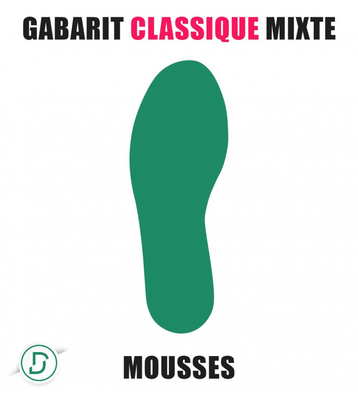 Gabarit classique mixte mousses (lot de 5 paires)