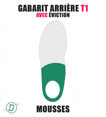 Gabarit Arrière T1 avec éviction mousses (lot de 5 paires)