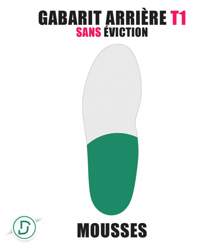 Gabarit Arrière T1 sans éviction mousses (lot de 5 paires)