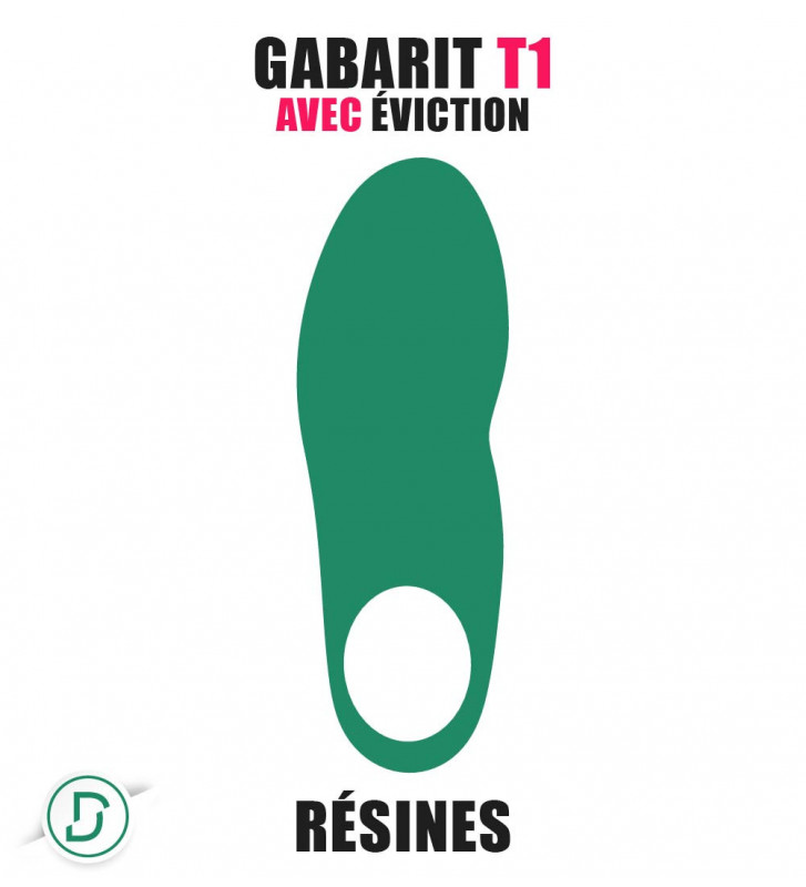 Gabarit T1 avec éviction résines (lot de 5 paires)