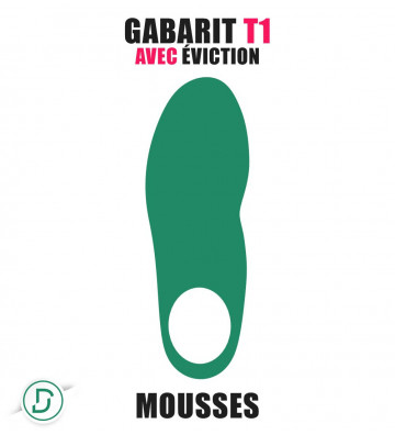 Gabarit T1 avec éviction mousses (lot de 5 paires)