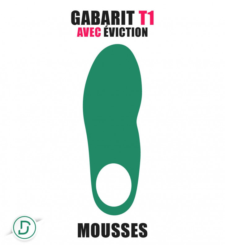 Gabarit T1 avec éviction mousses (lot de 5 paires)