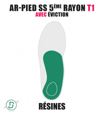 Arrière-pied sans 5ème rayon T1 avec éviction résines (lot de 5 paires)