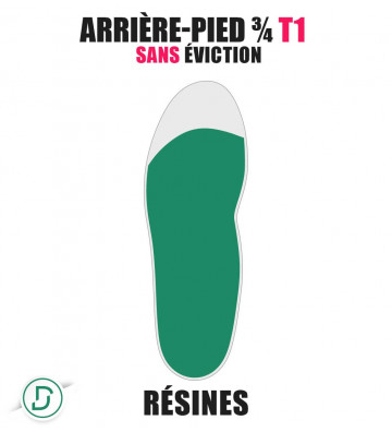 Arrière-pied ¾ T1 sans éviction résines (lot de 5 paires)