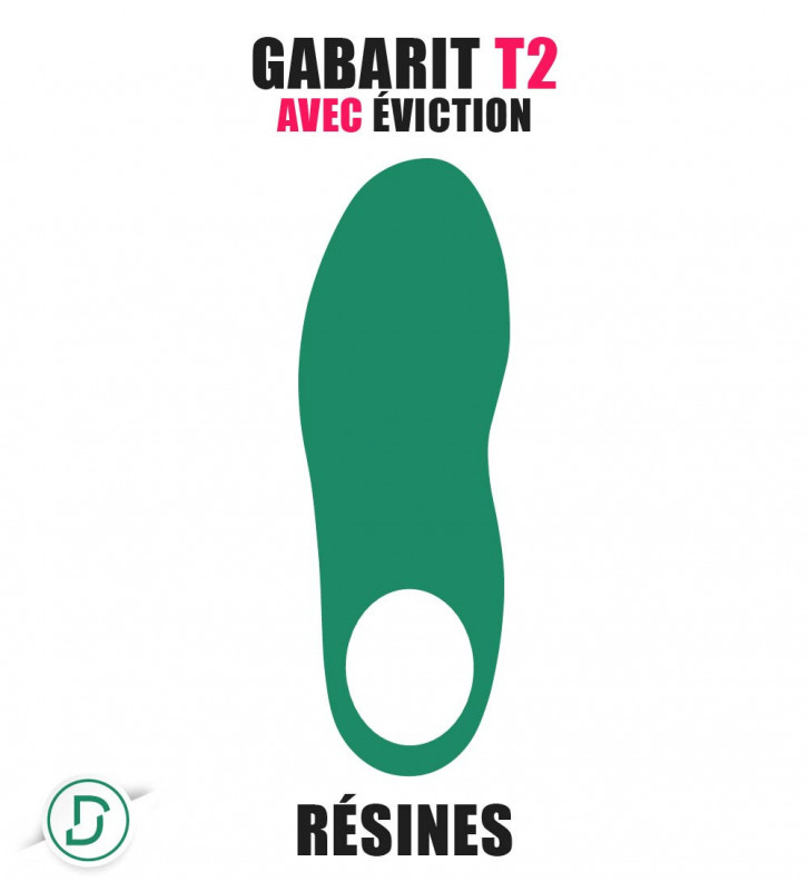 Gabarit T2 avec éviction Résine/Transparent (lot de 5 paires)