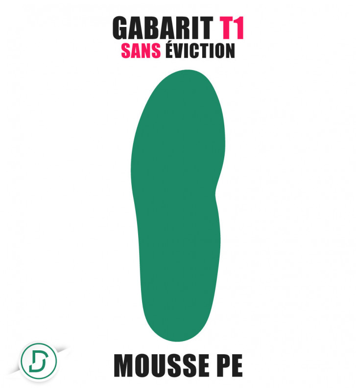 Gabarit T1 sans éviction PE (lot de 5 paires)