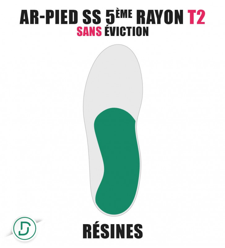 Arrière-pied sans 5eme rayon T2 résine sans éviction (lot de 5 paires)