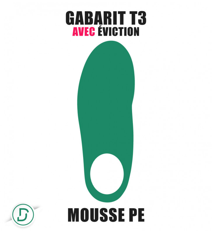 Gabarit T3 avec éviction PE (lot de 5 paires)